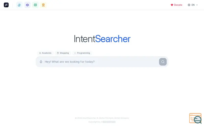 Screenshot of IntentSearcher