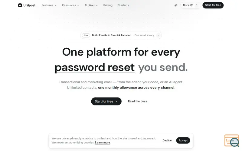 Screenshot of  Unitpost