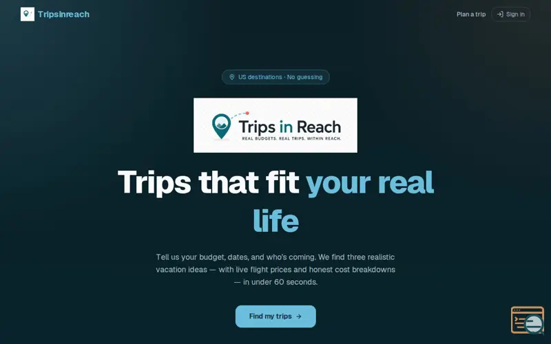 Screenshot of Trips in Reach