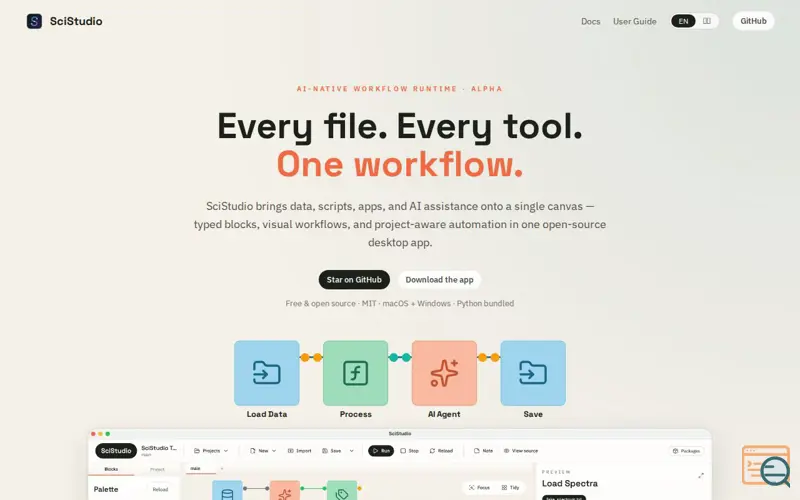 Screenshot of SciStudio