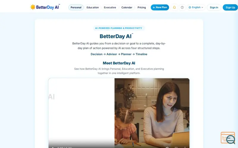 Screenshot of BetterDay AI