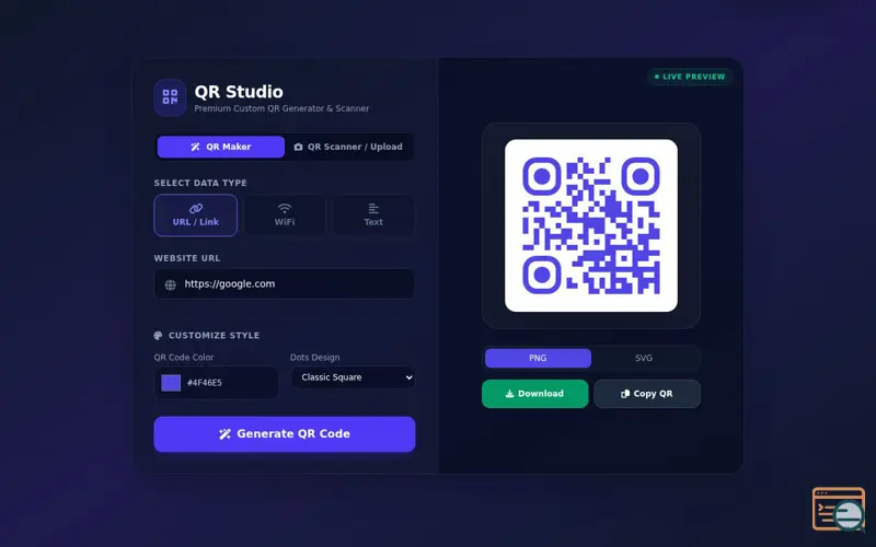 Screenshot of Premium QR Code Studio