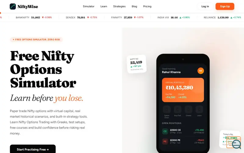Screenshot of NiftyWise, a launch using OneSignal