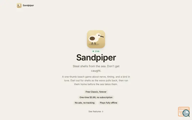 Screenshot of Sandpiper 