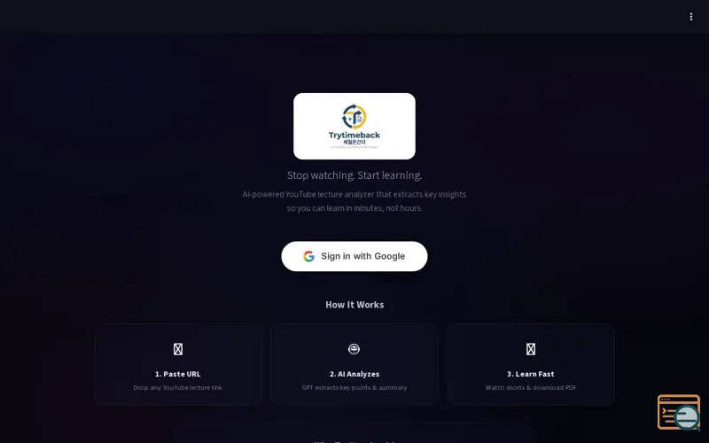 Screenshot of Trytimeback