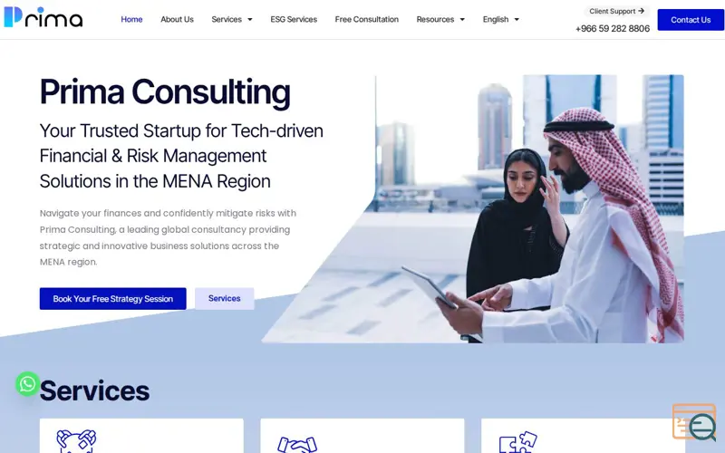 Screenshot of Prima Consulting