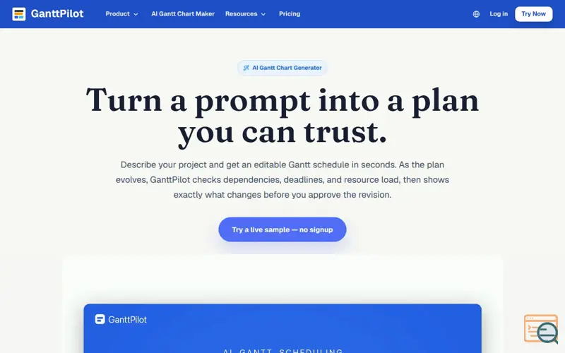 Screenshot of GanttPilot