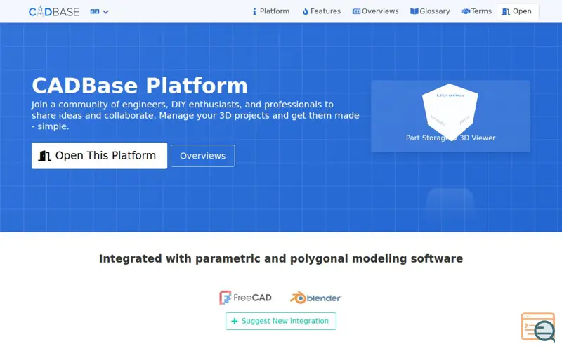 Screenshot of CADBase, a launch using Istanco
