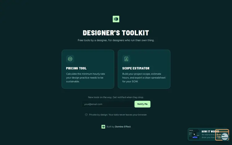 Screenshot of Designer's Toolkit by Domino Effect