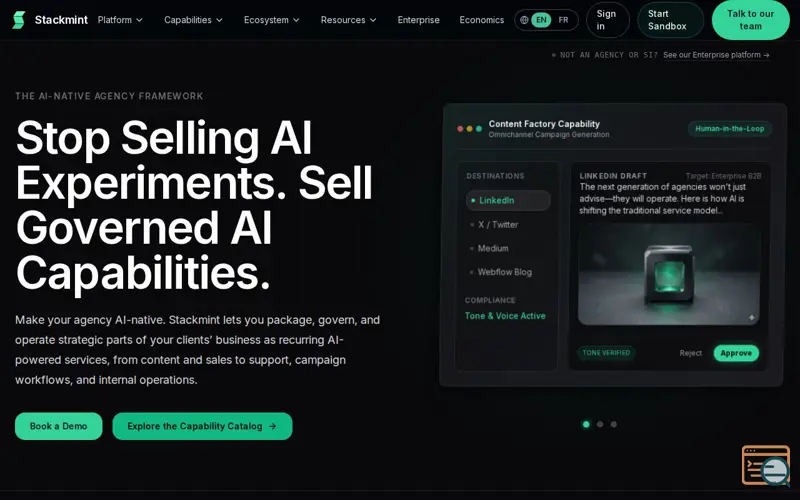Screenshot of Stackmint AI