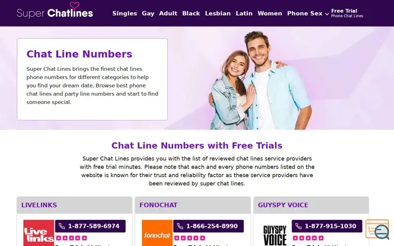 Screenshot of Super Chatlines