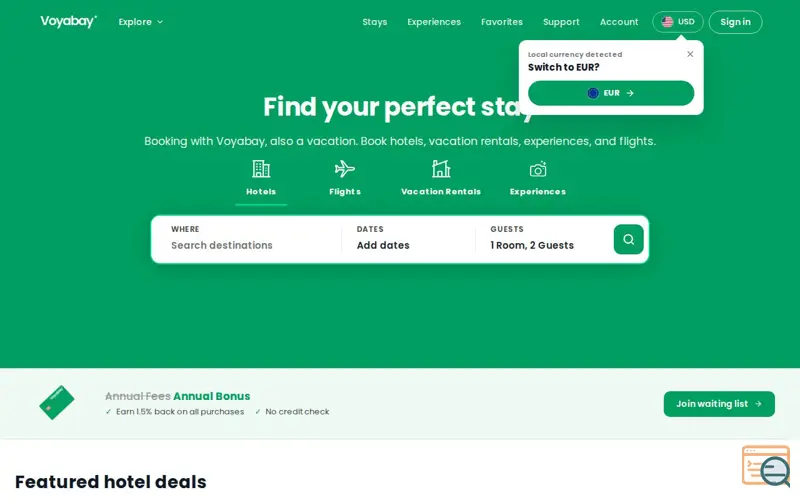 Screenshot of Voyabay
