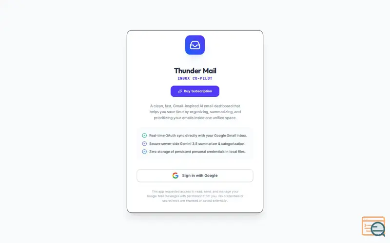 Screenshot of Thunder Mail