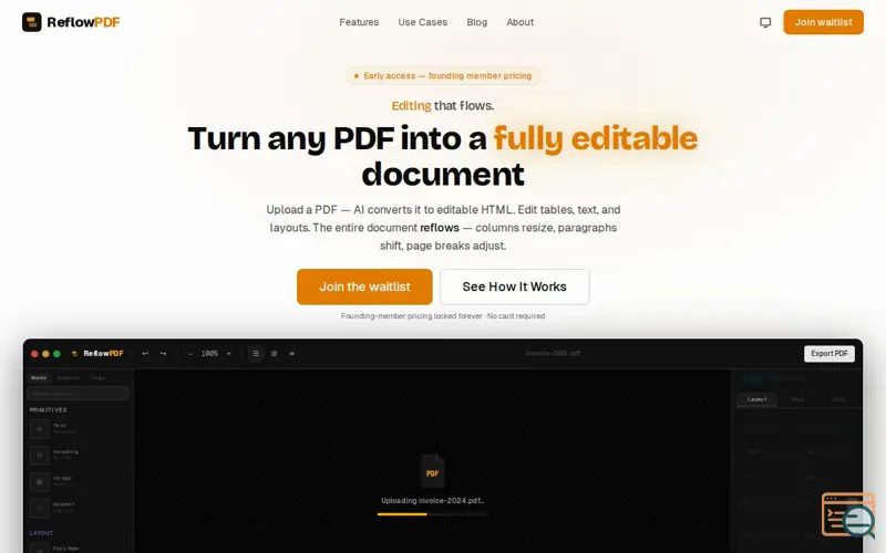 Screenshot of ReflowPDF