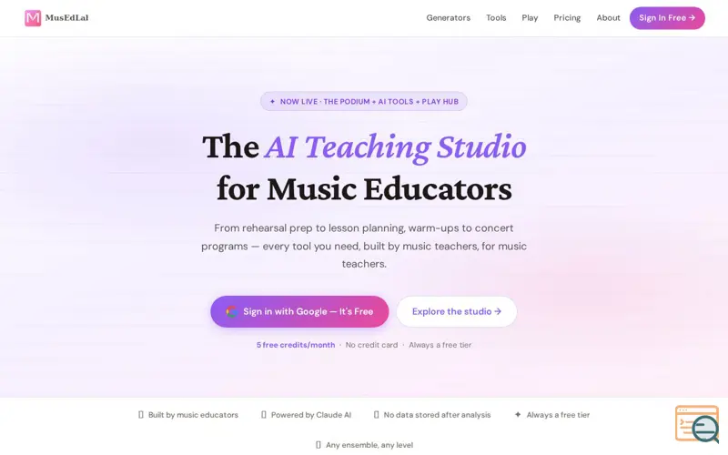 Screenshot of MusEdLab