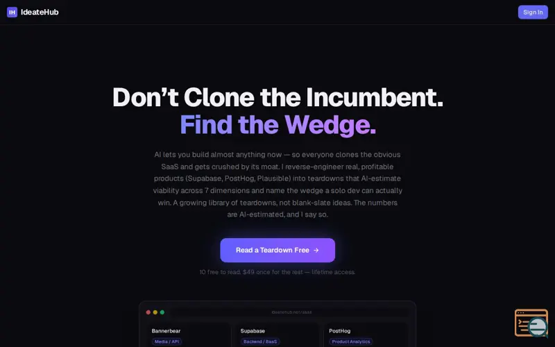 Screenshot of IdeateHub