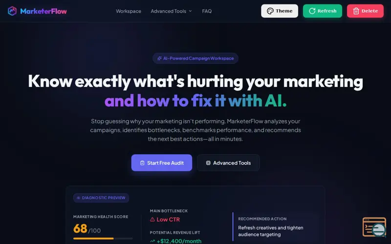 Screenshot of MarketerFlow