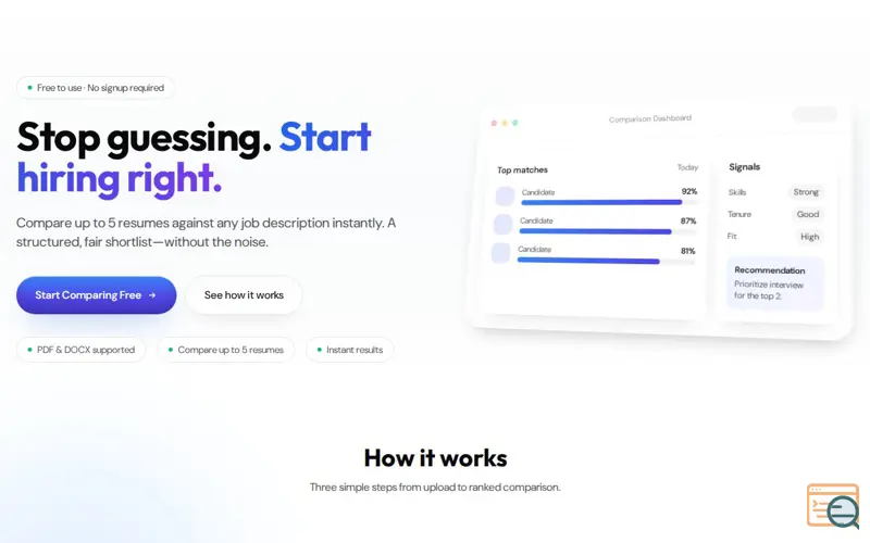 Screenshot of HireSignal