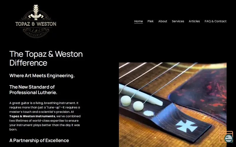 Screenshot of Topaz & Weston Instruments