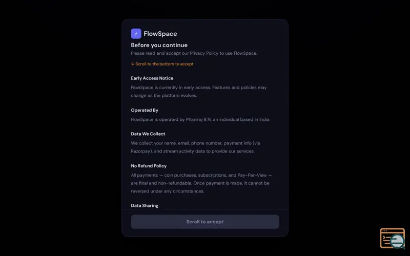Screenshot of FlowSpace