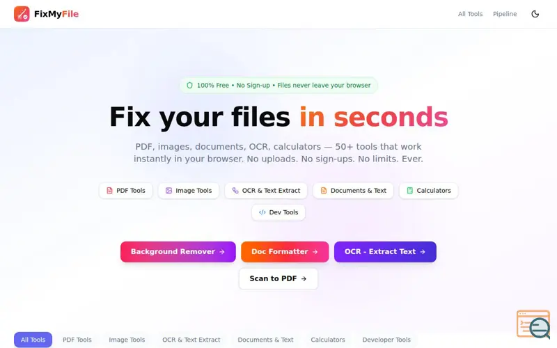 Screenshot of FixMyFile