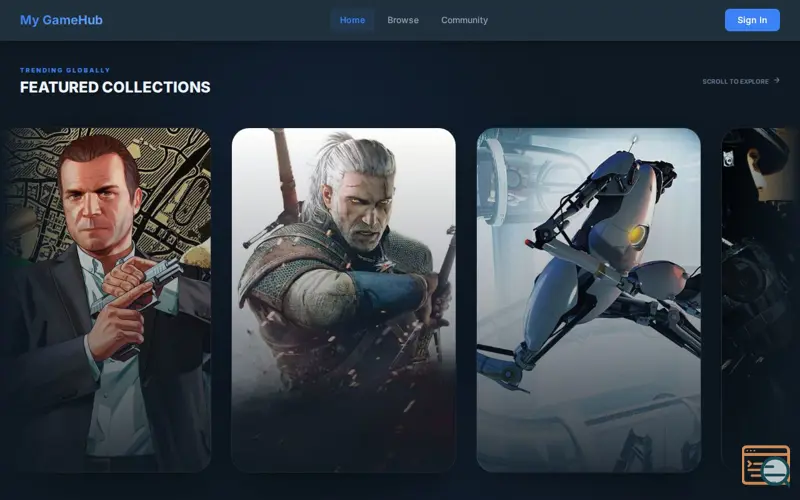Screenshot of My GameHub, a launch using Akamai