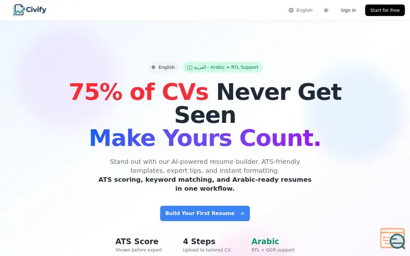 Screenshot of Civify