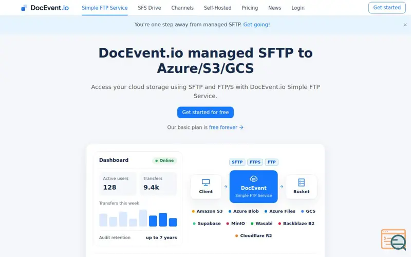 Screenshot of DocEvent.io, a launch using Chatra