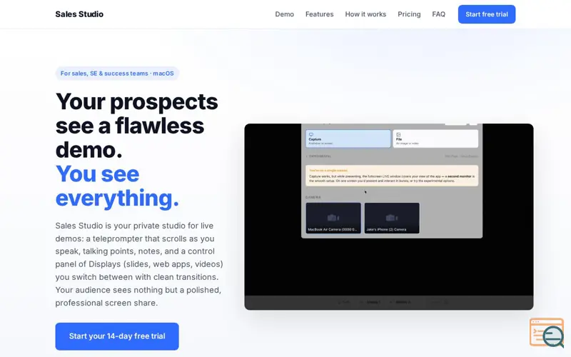 Screenshot of Sales Studio