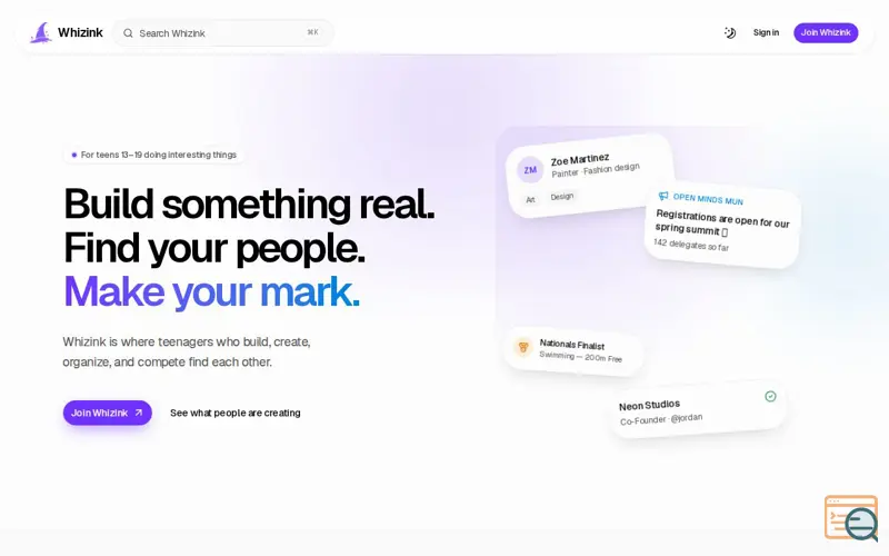 Screenshot of Whizink
