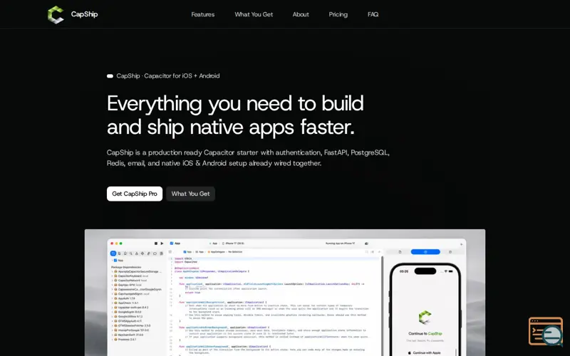 Screenshot of Build & Ship Native Apps Faster - CapShip