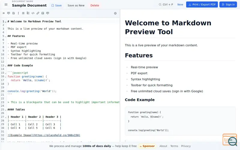 Screenshot of Docly