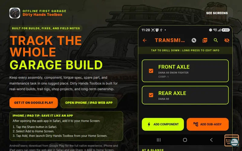 Screenshot of Dirty Hands Toolbox