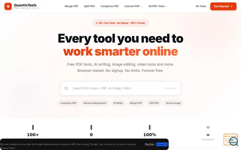 Screenshot of QuantixTools