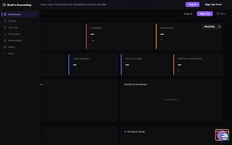 Screenshot of Noah's Accounting
