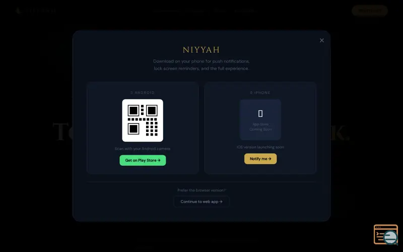 Screenshot of Niyyah