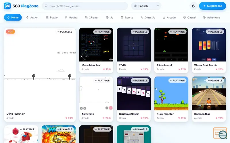 Screenshot of 360 PlayZone