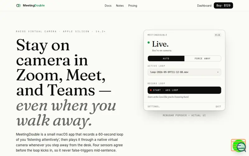Screenshot of MeetingDouble