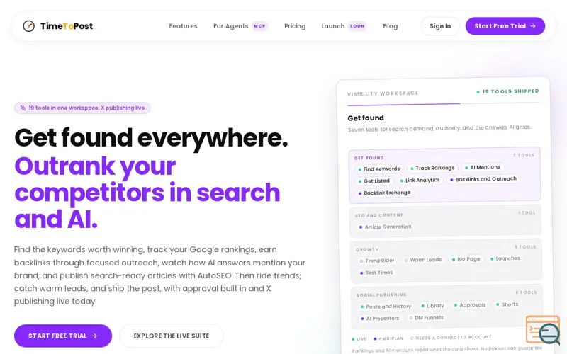 Screenshot of TimeToPost