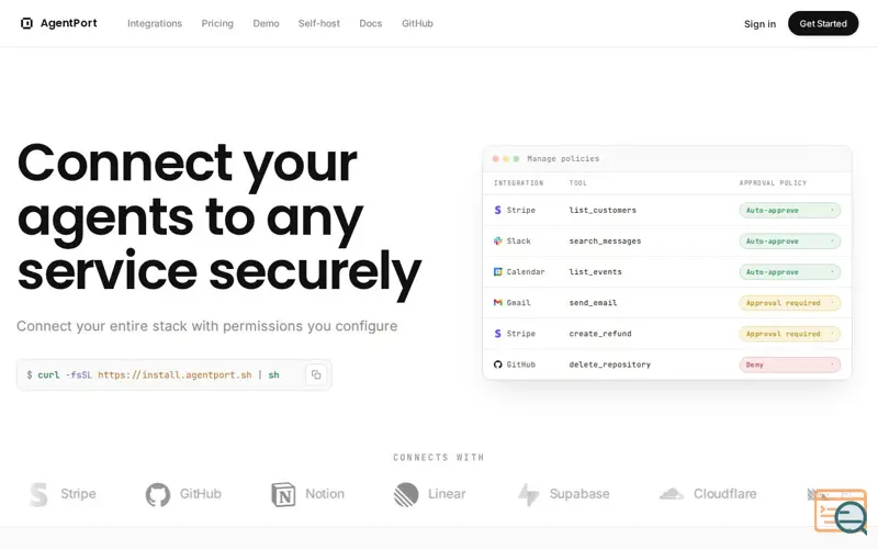 Screenshot of AgentPort