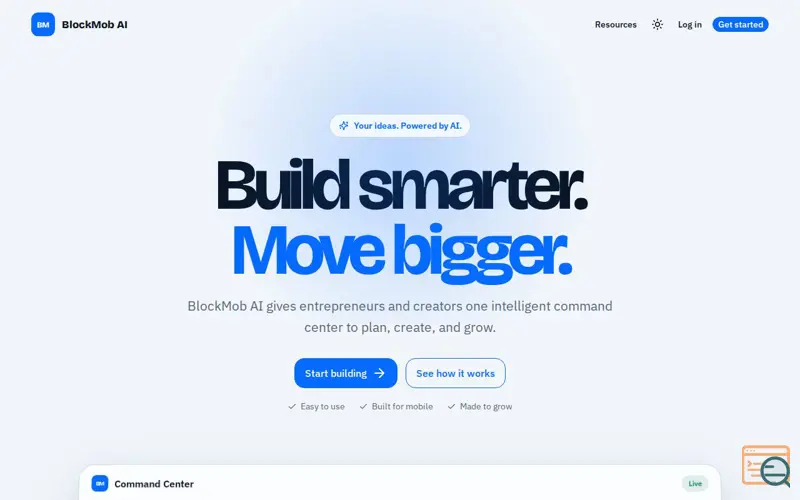 Screenshot of BlockMob AI