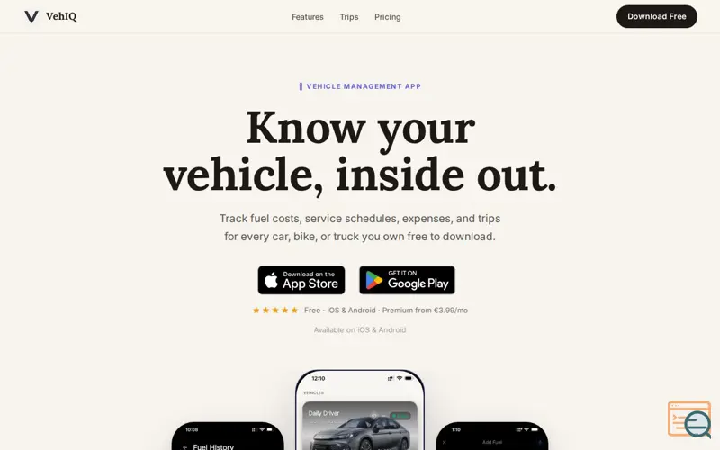 Screenshot of VehIQ: