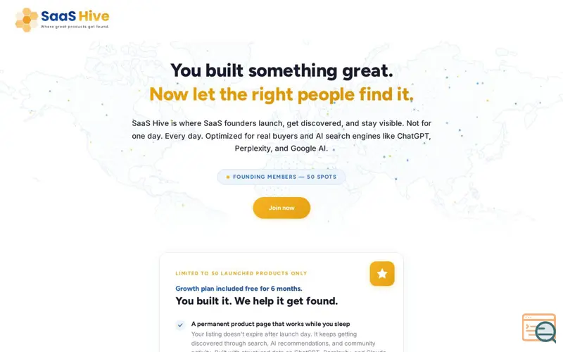 Screenshot of SaaS Hive