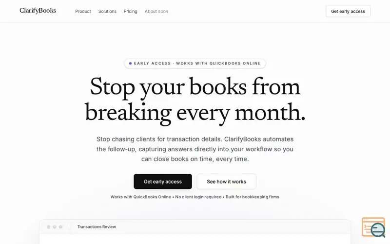 Screenshot of ClarifyBooks