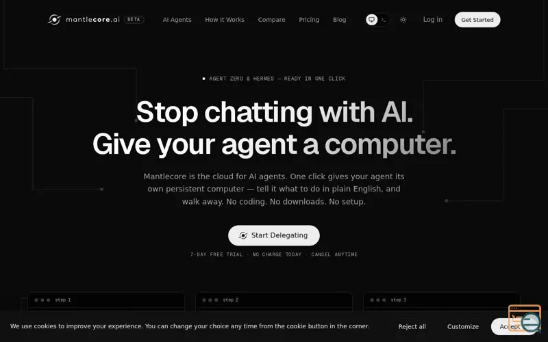 Screenshot of Stop Prompting AI. Start Delegating to It. — Mantlecore