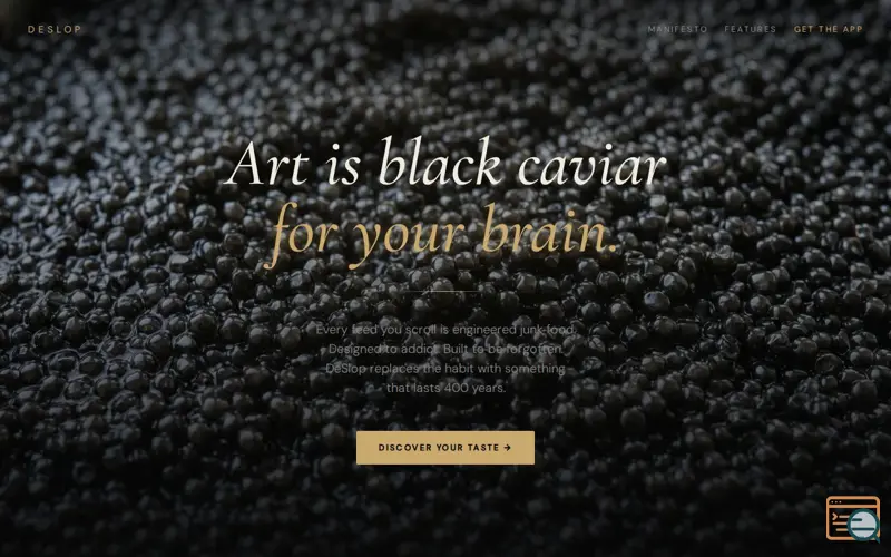 Screenshot of DeSlop — Black Caviar for your Brain