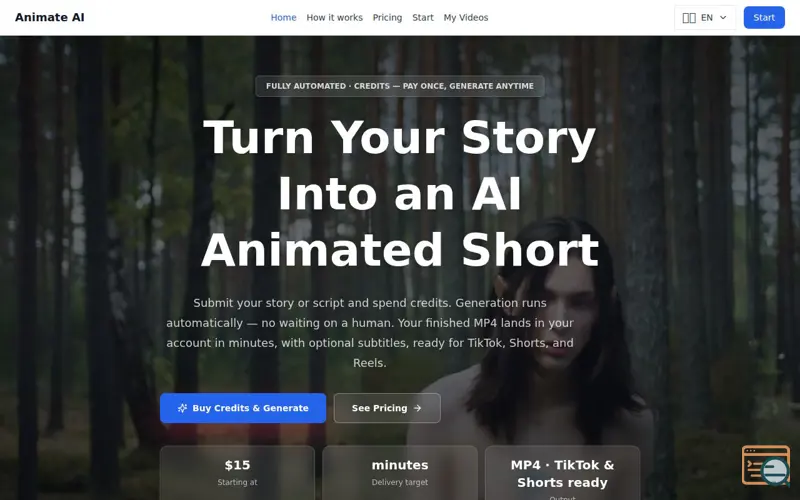 Screenshot of Animate AI