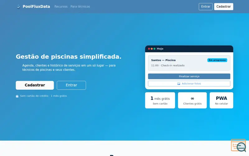Screenshot of PoolFluxData