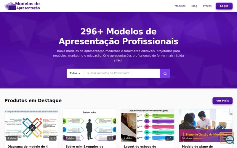 Screenshot of Modelo de apresentação