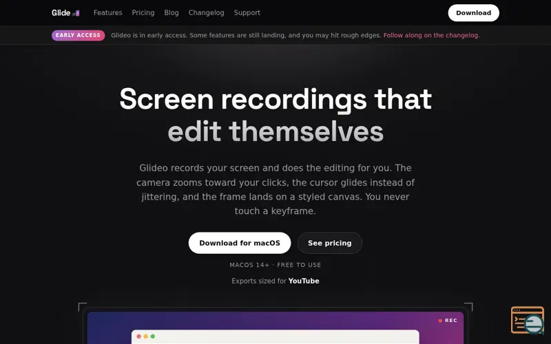 Screenshot of Glideo